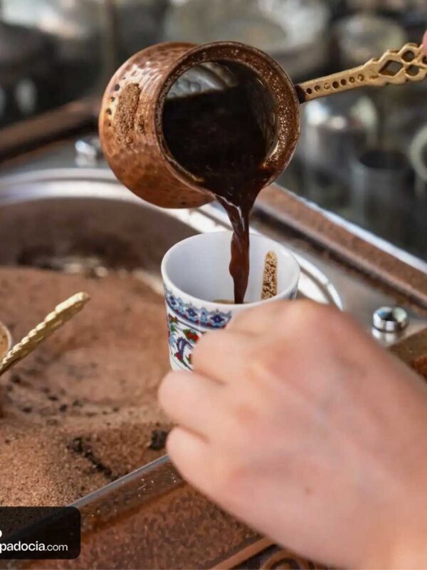 Authentic Turkish coffee workshop in Cappadocia with traditional sand brewing