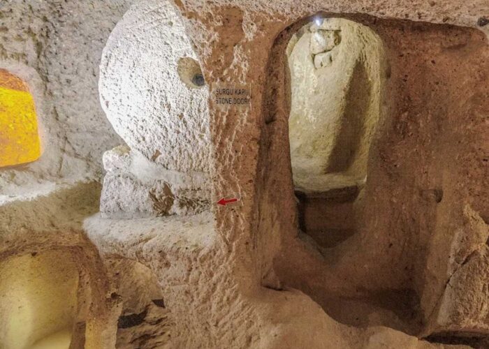 Kaymaklı Underground City entrance in Cappadocia, Turkey